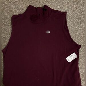 CJ Banks sleeveless mock neck tank.  Size 14W/1X. NWT.  Burgundy